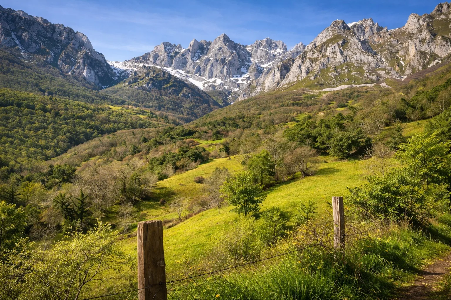 Picos de Europa landscape seen from Redo